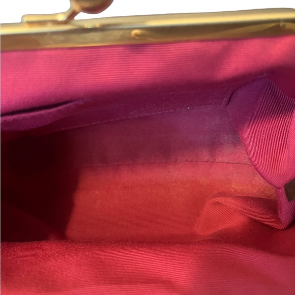 Coach Leopard Print Satin Ocelot Kiss lock Wristlet /Clutch